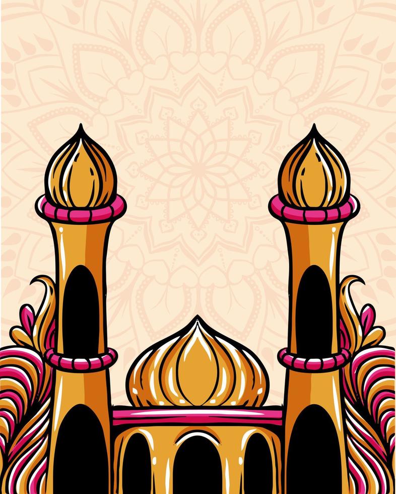 islamic poster background with decorative ornaments vector