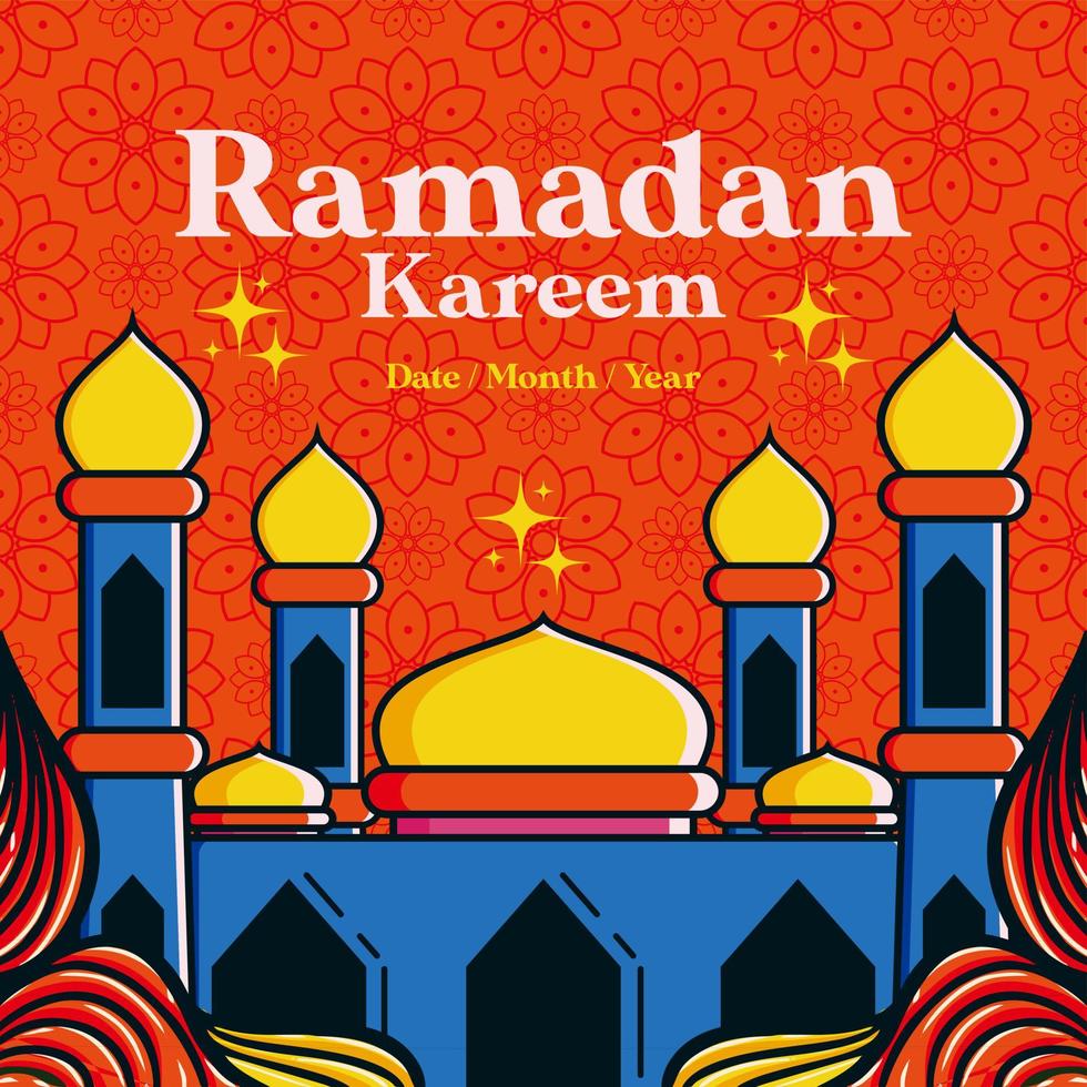 vector illustration of social media template with ramadan theme