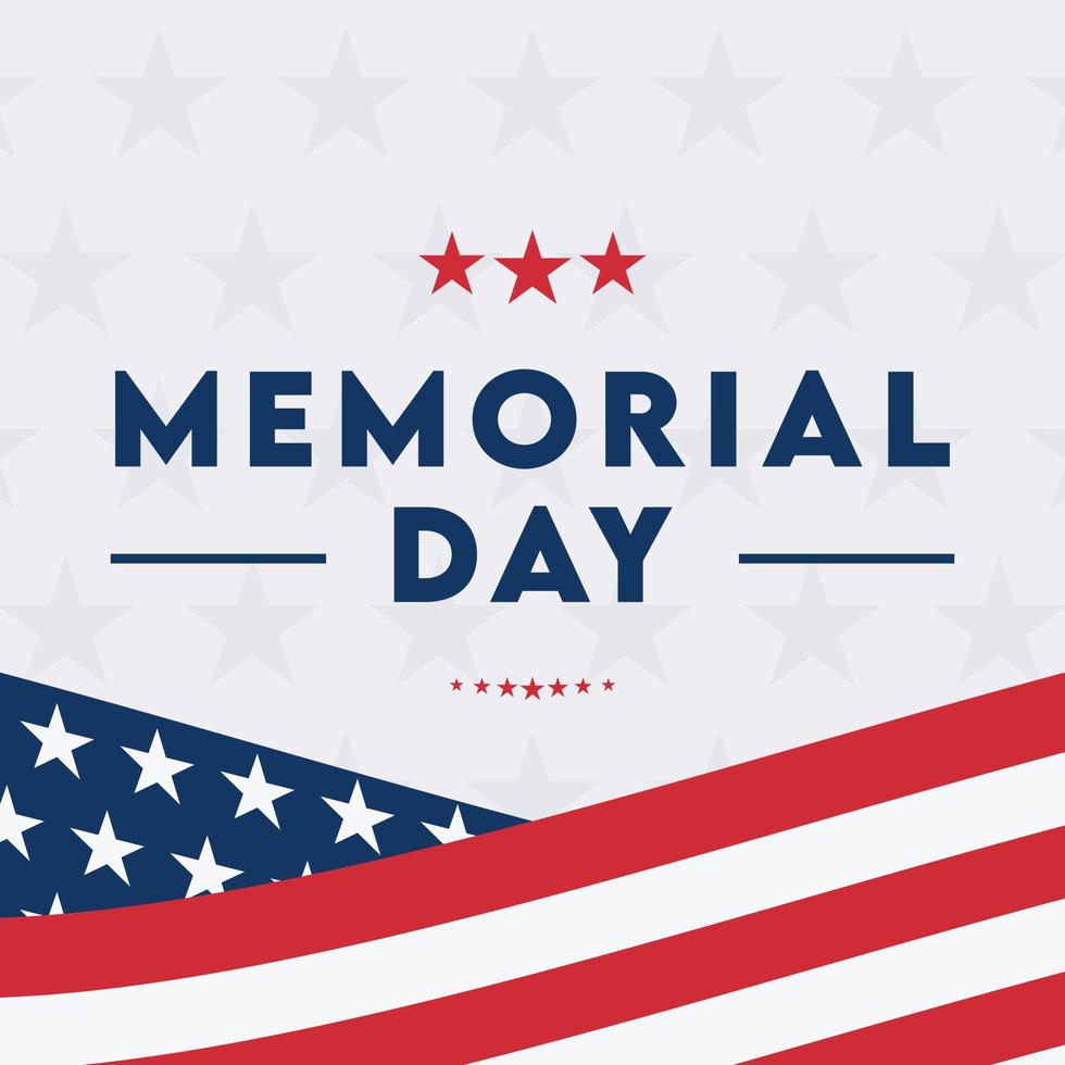 social media post template background for memorial day vector illustration