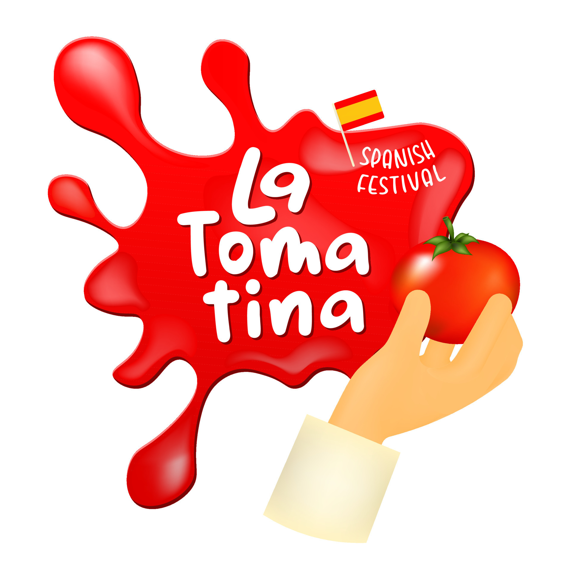 La Tomatina festival banner. La Tomatina in Spain. tomato fight. tomato