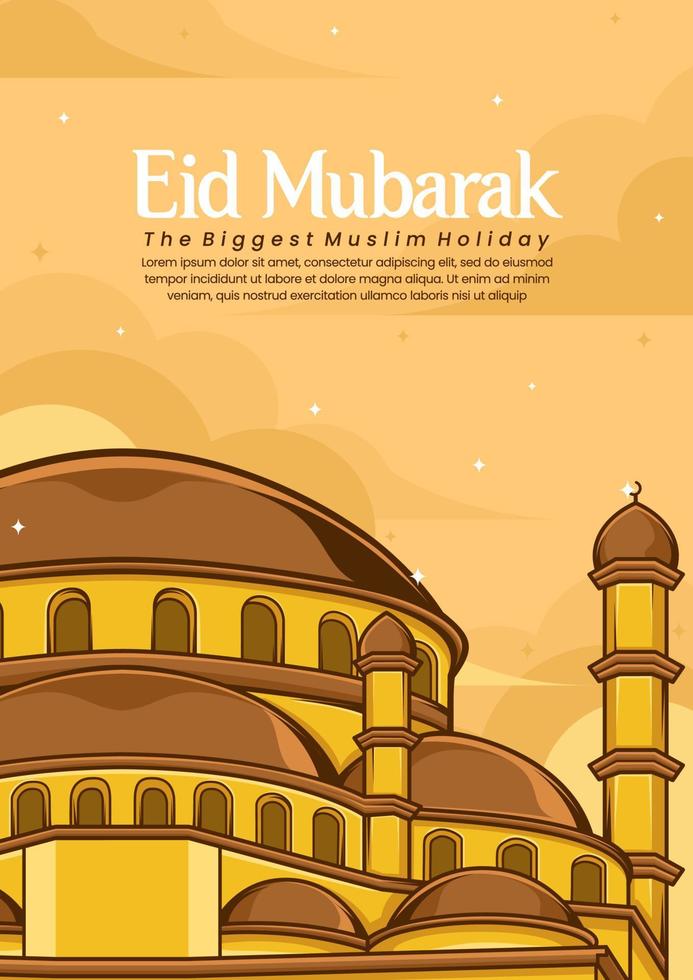 eid Mubarak plano diseño ilustración vector