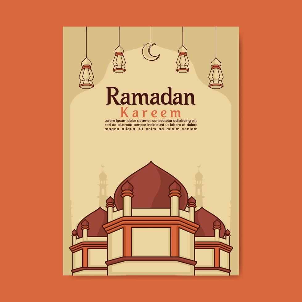 vector Ramadán póster diseño en a4 Talla