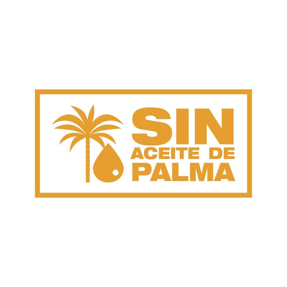 Palm Oil Free Icon written in Spanish vector