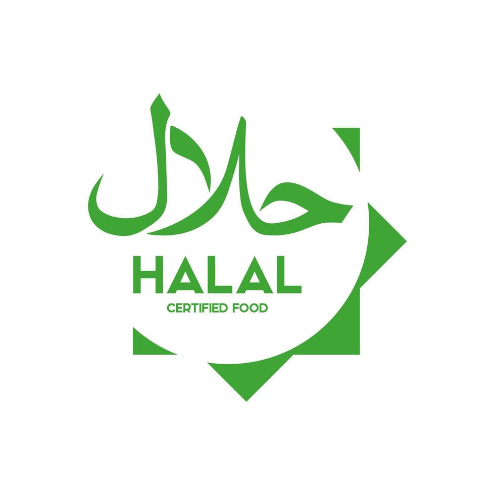 musulmán tradicional halal comida icono vector. insignias, logo, etiqueta, y etiqueta. adecuado para bandera, volantes, comercio marca, embalaje vector