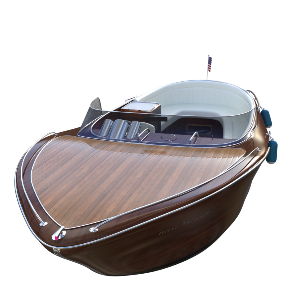 Motorboot isoliert 3d Rendern png