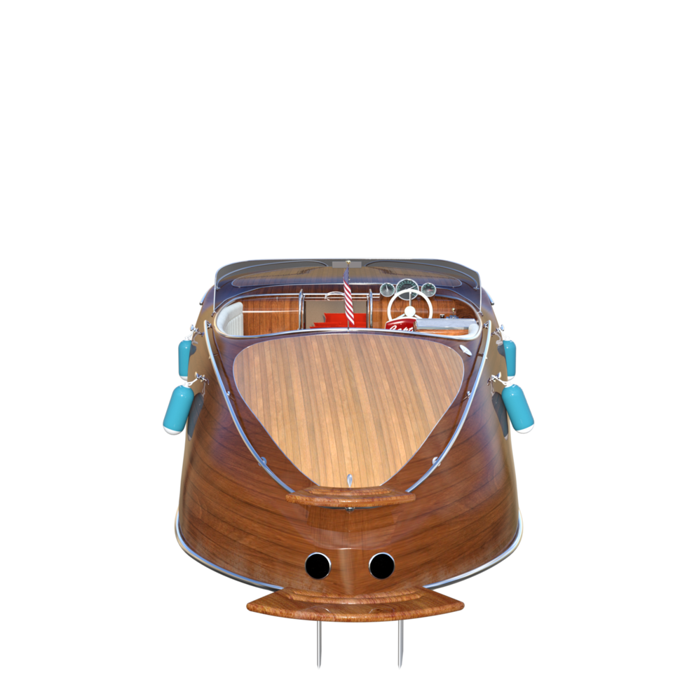 Motorboat isolated 3d rendering png