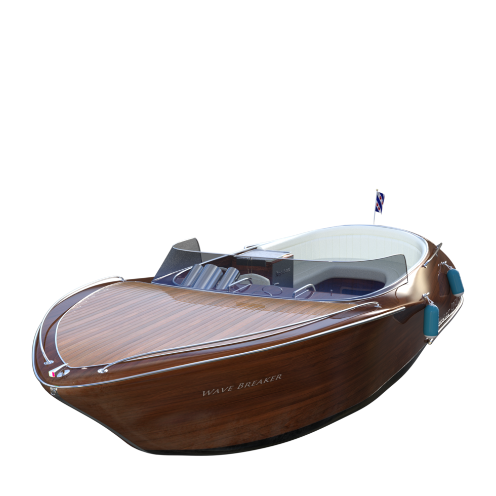 Motorboat isolated 3d rendering png