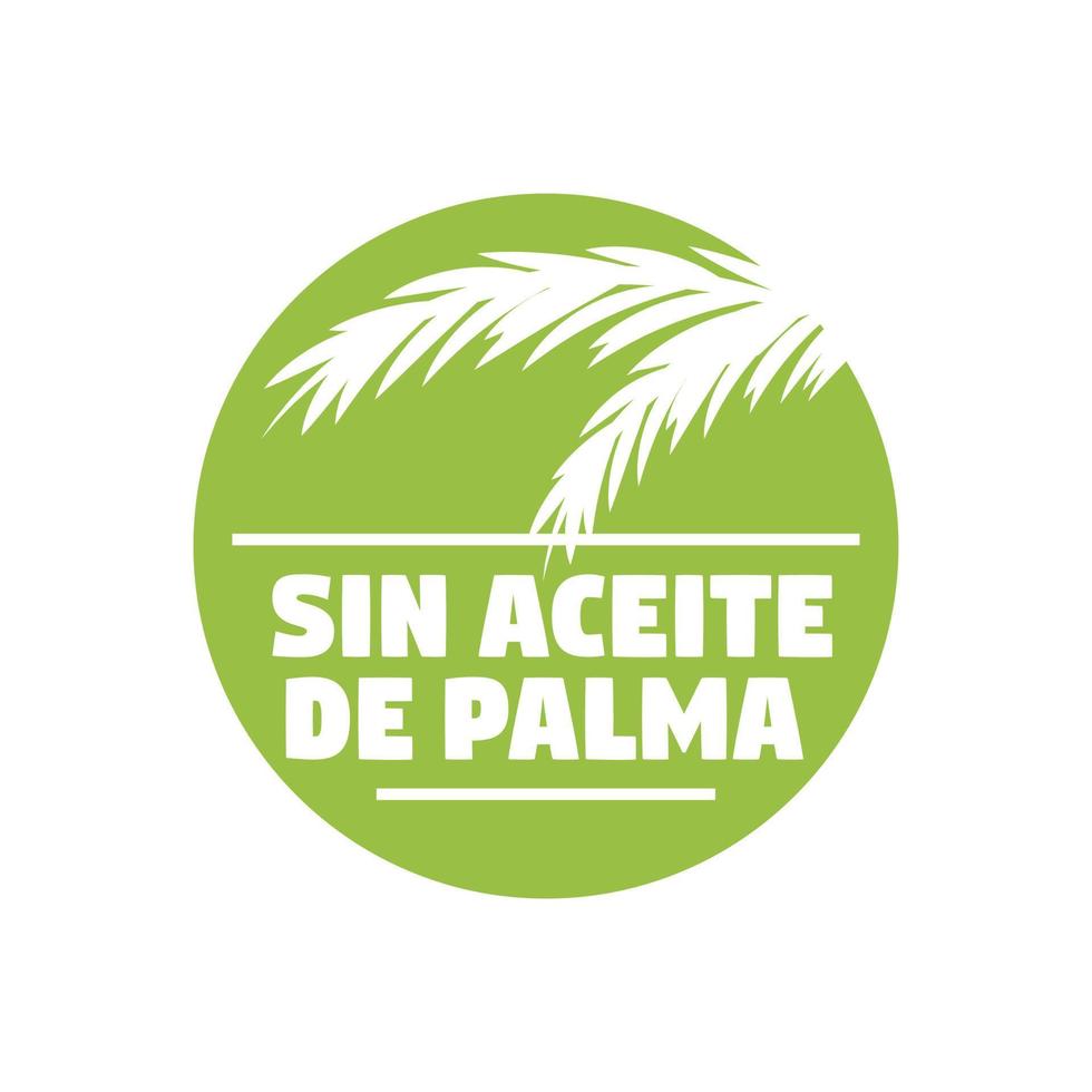 Palm Oil Free Icon written in Spanish vector