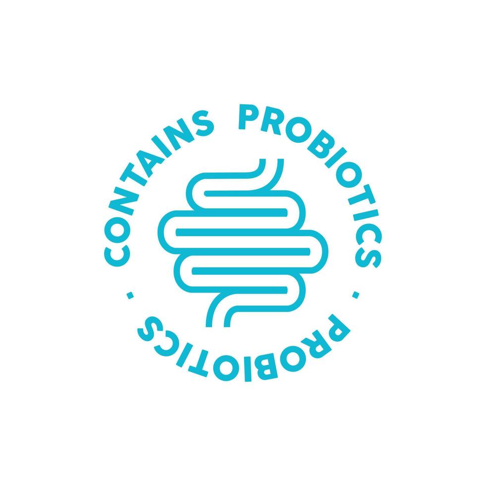 Contains probiotics vector icon label