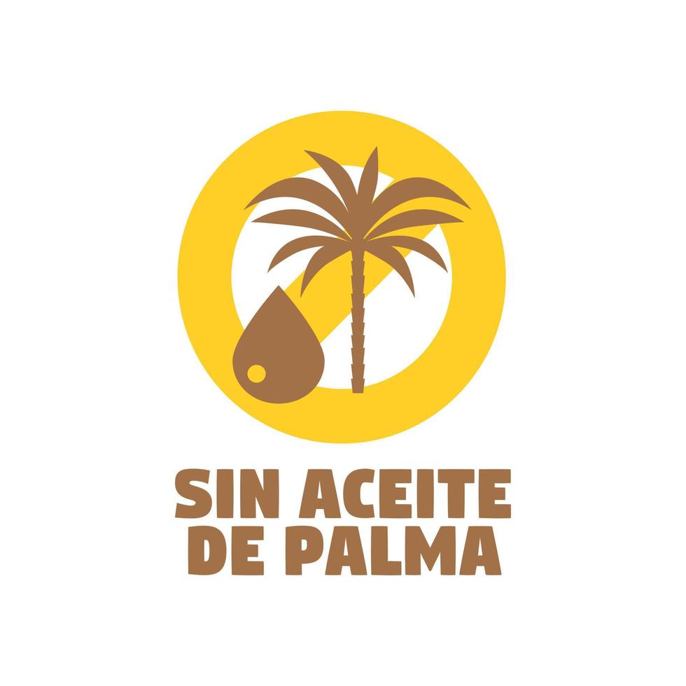 Palm Oil Free Icon written in Spanish vector