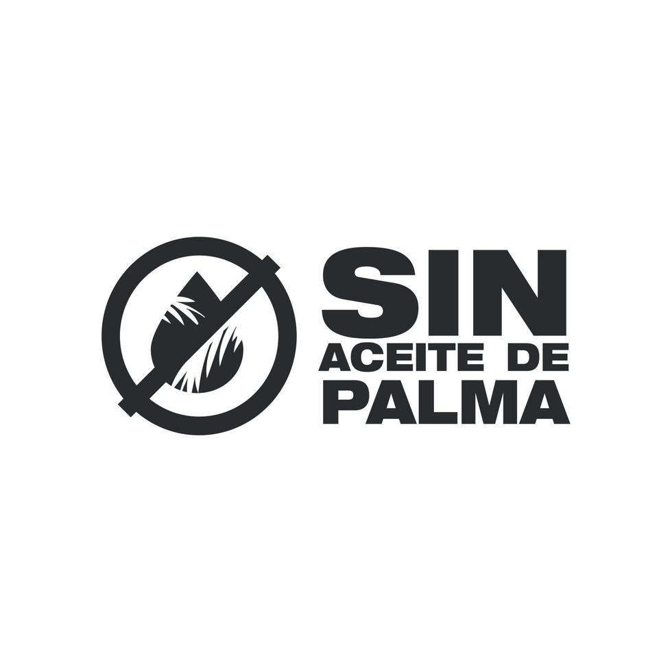 Palm Oil Free Icon written in Spanish vector