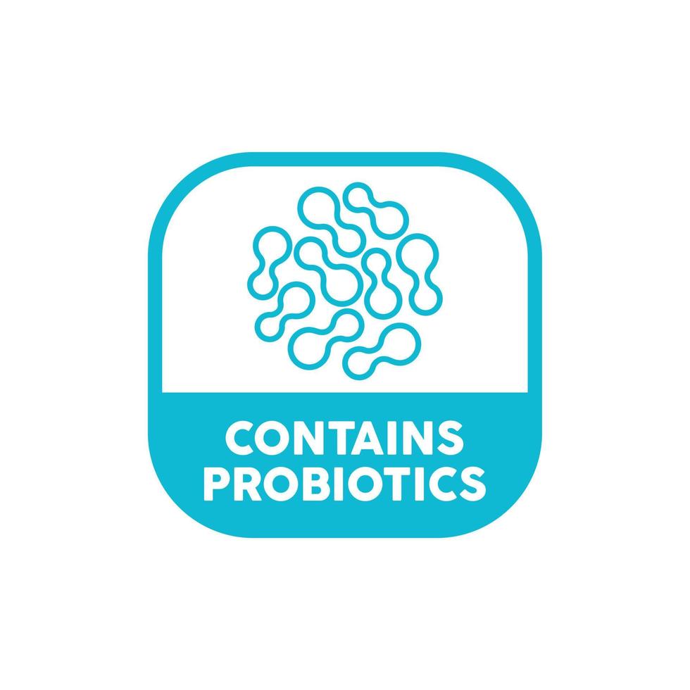 Contains probiotics vector icon label