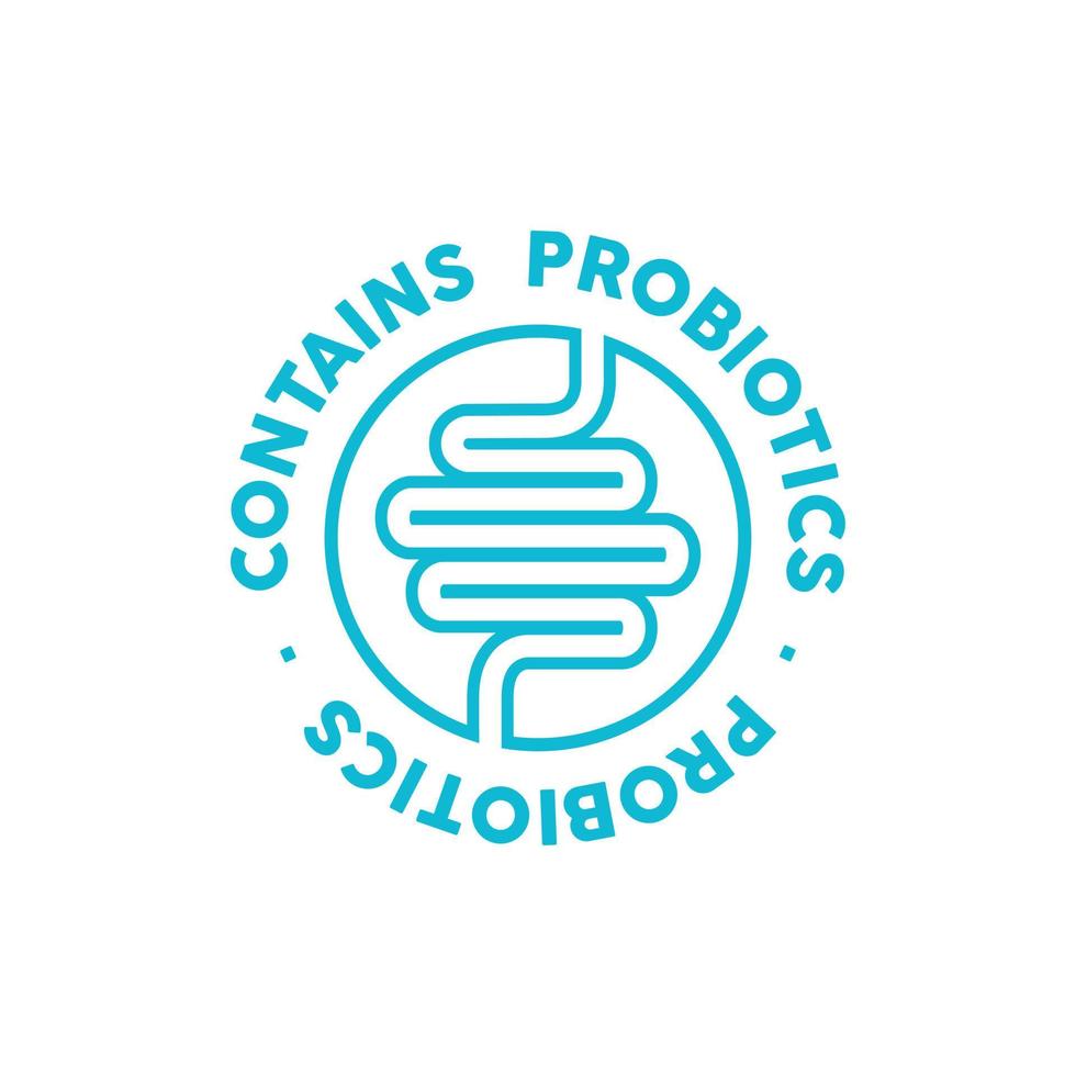 Contains probiotics vector icon label
