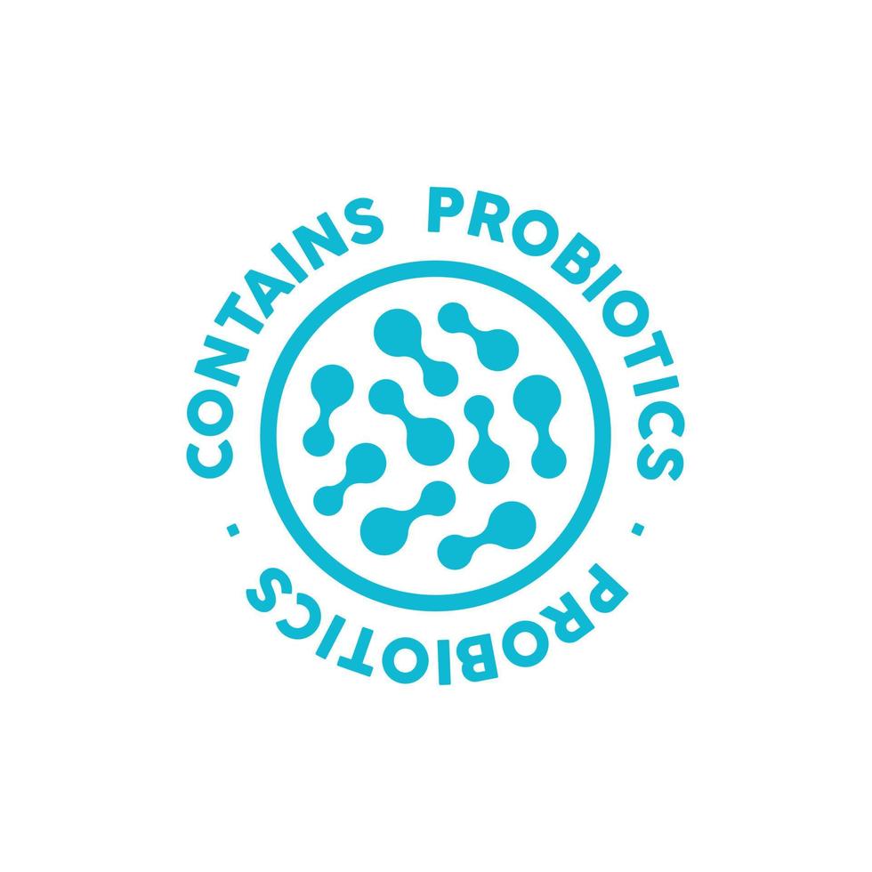 Contains probiotics vector icon label