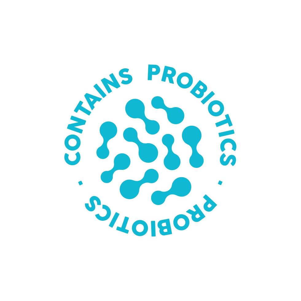Contains probiotics vector icon label