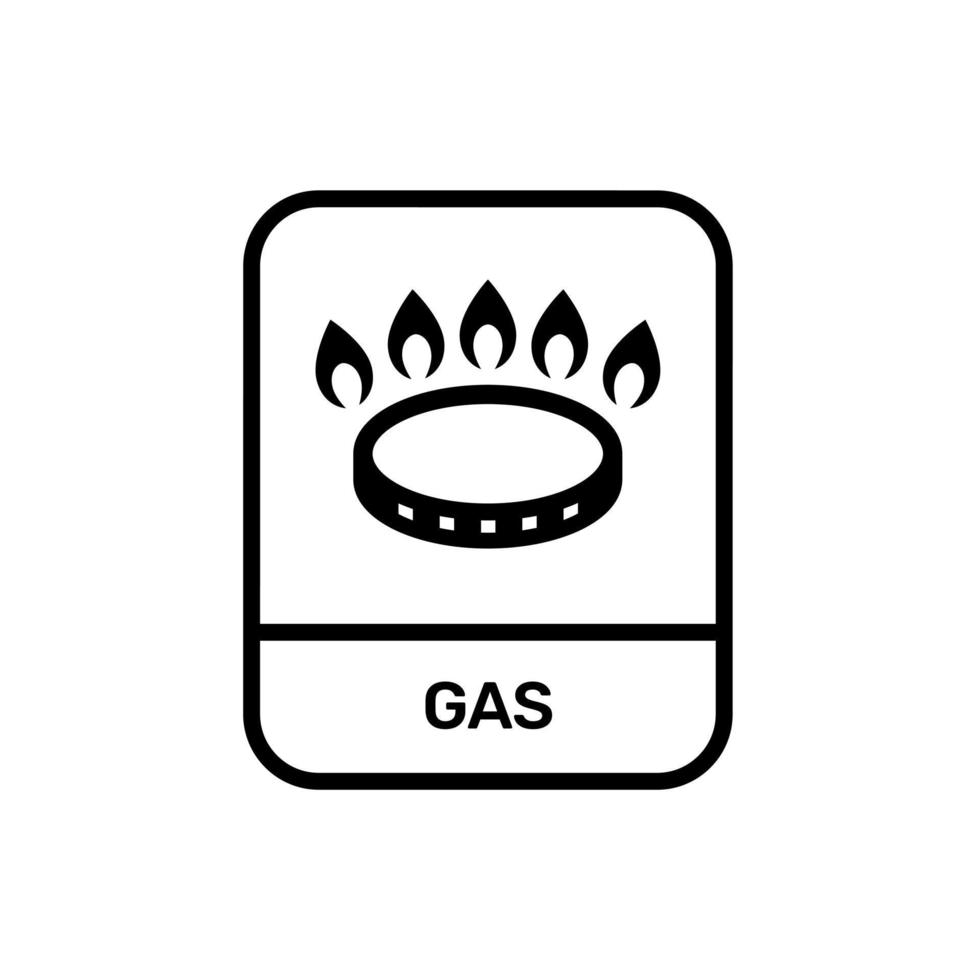 cocina gas quemador icono. estufa instrucciones vector