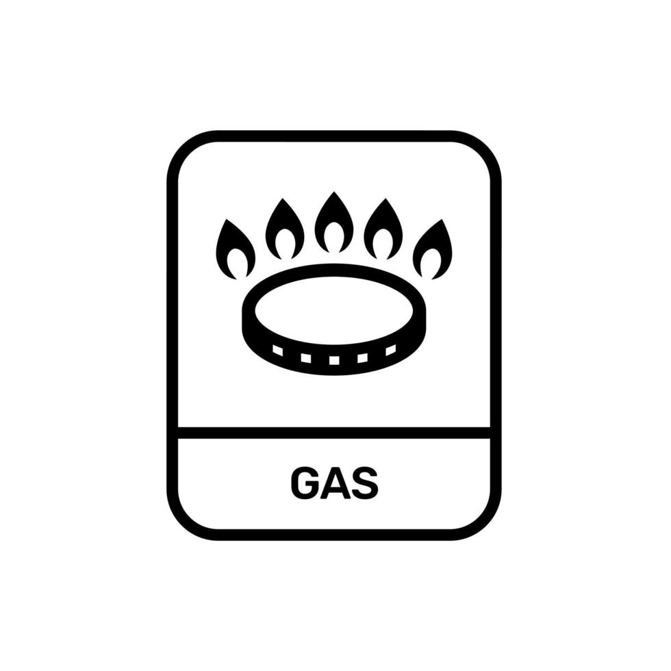 kitchen gas burner icon. cooktop instructions vector