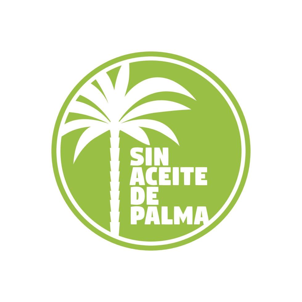 Palm Oil Free Icon written in Spanish vector