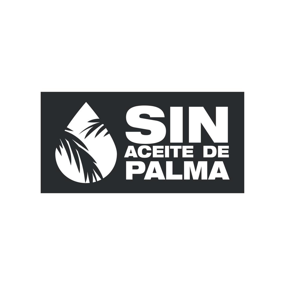 Palm Oil Free Icon written in Spanish vector