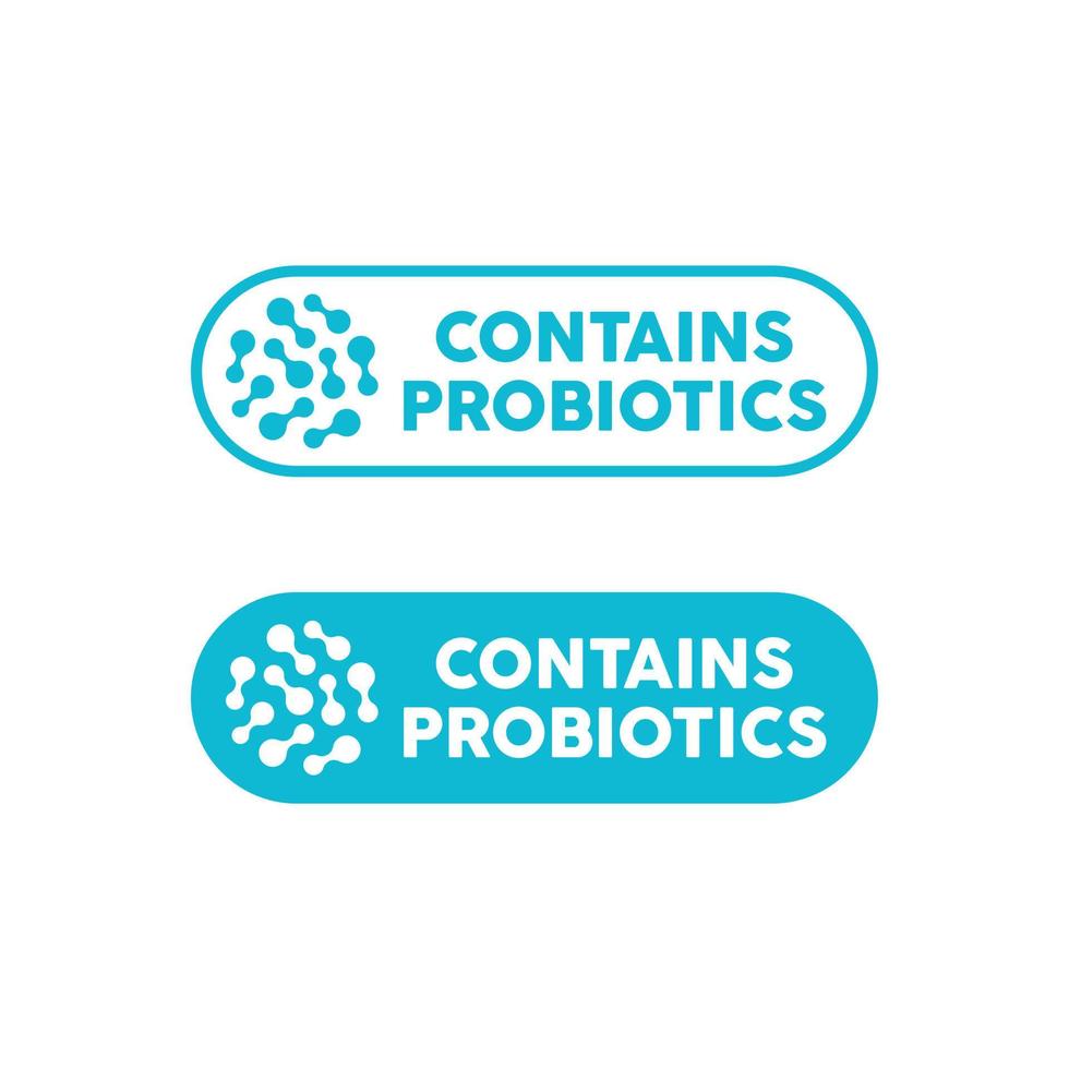 Contains probiotics two vector icons