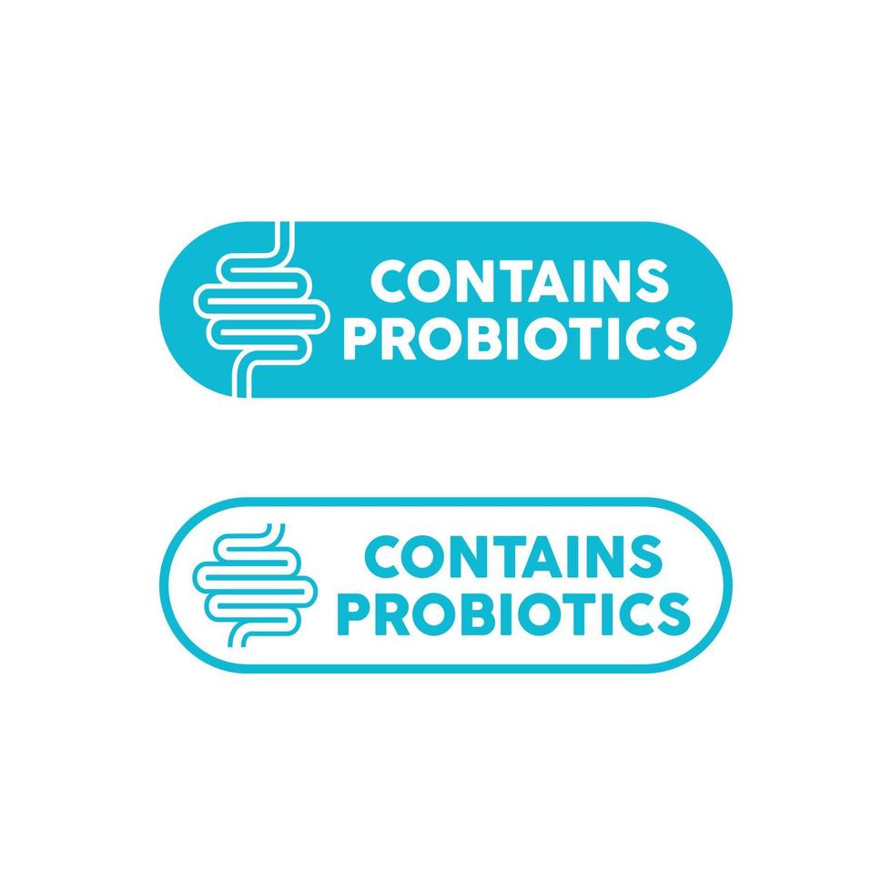 Contains probiotics two vector icons