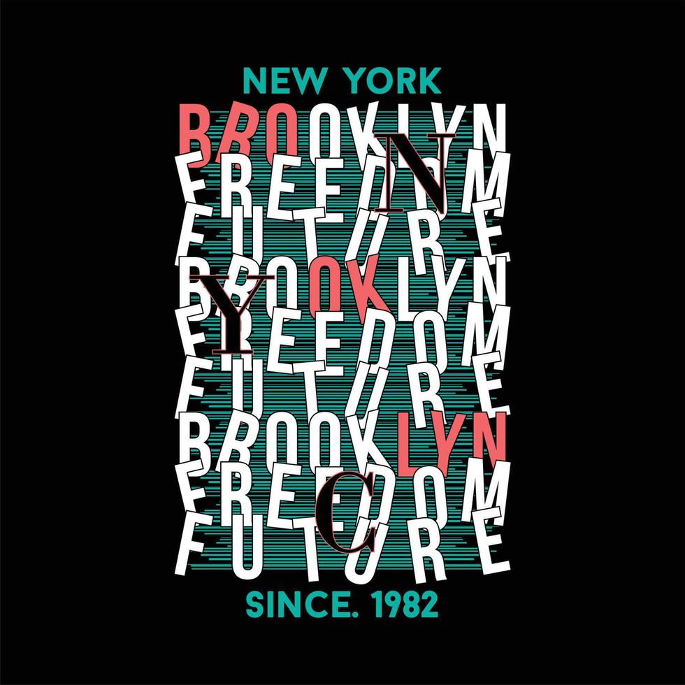 brooklyn lettering graphic illustration, typography vector, for casual t shirt print vector