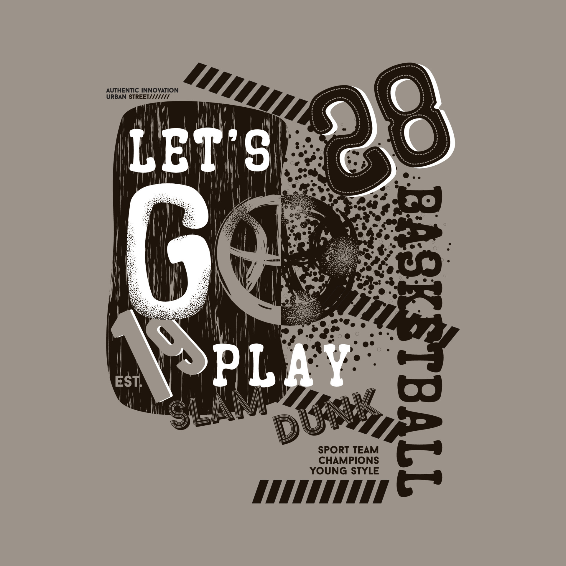 let's go play abstract sport graphic basketball 21306313 Vector Art at