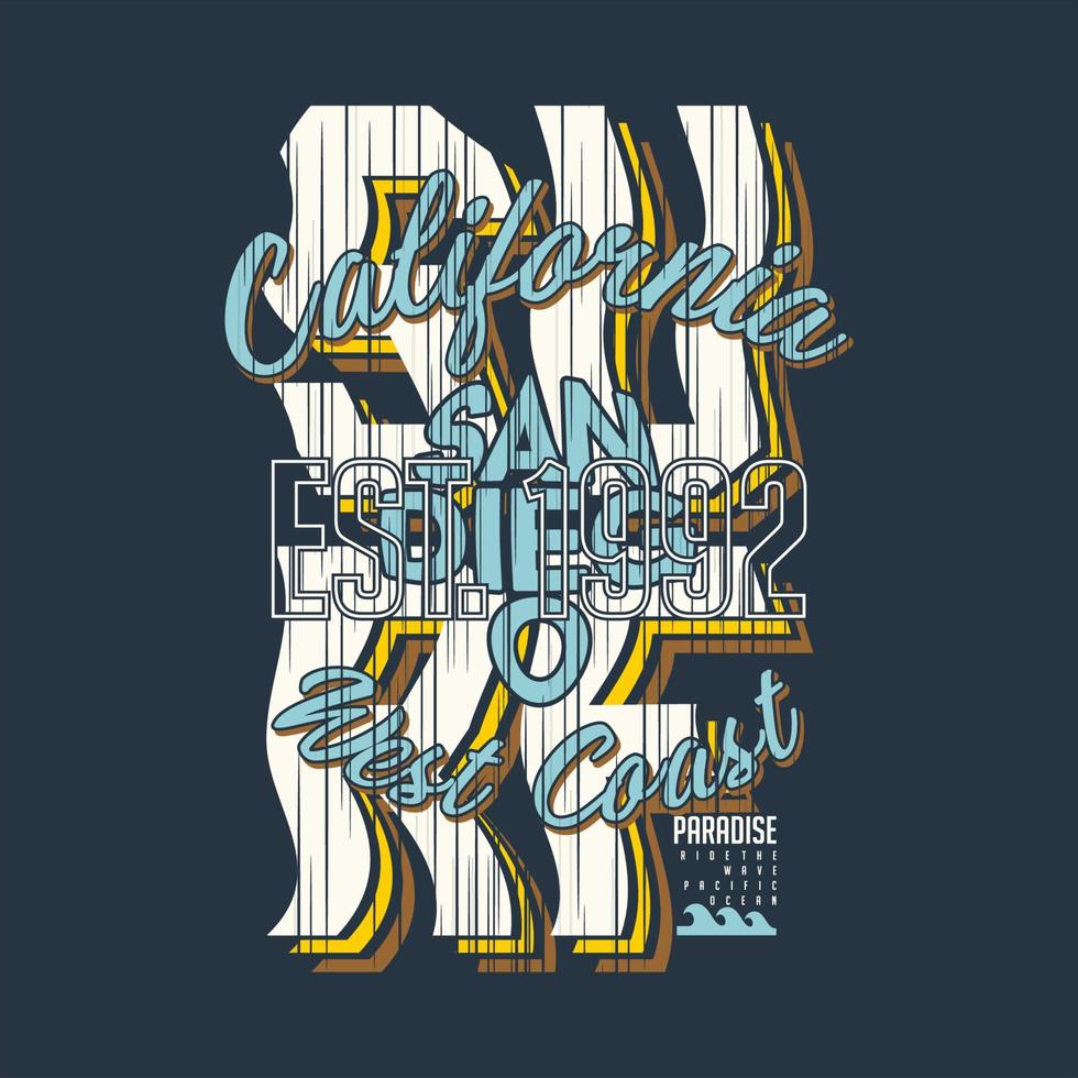 surf paradise, long beach, vector t shirt print, typography graphic design, and other use