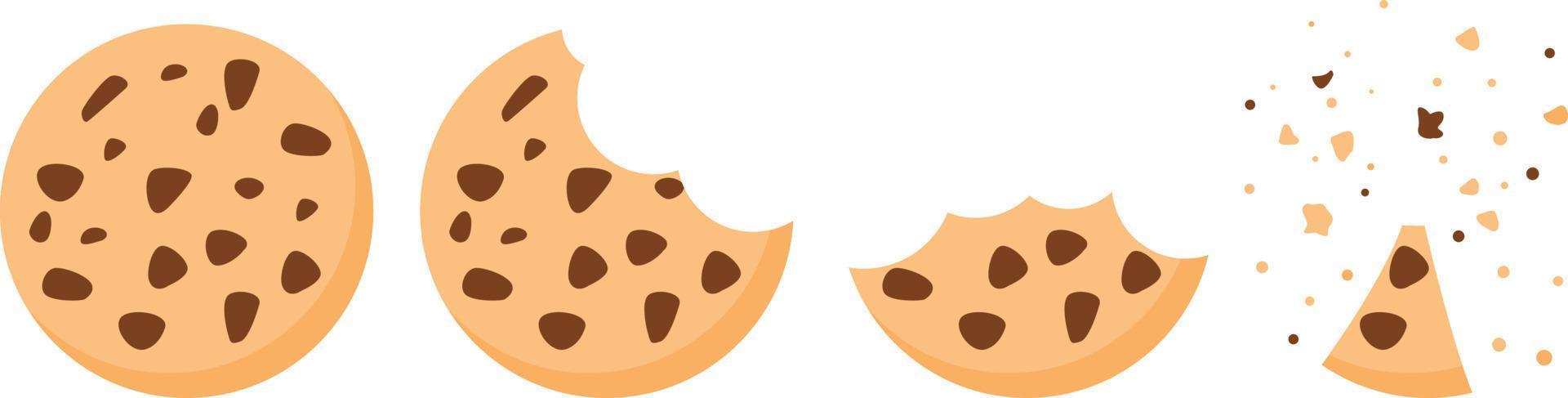 Set of steps eating crackers vector