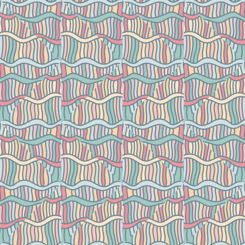 Seamless pattern with abstract wavy lines. Tribal mosaic tile. Textile rapport. vector