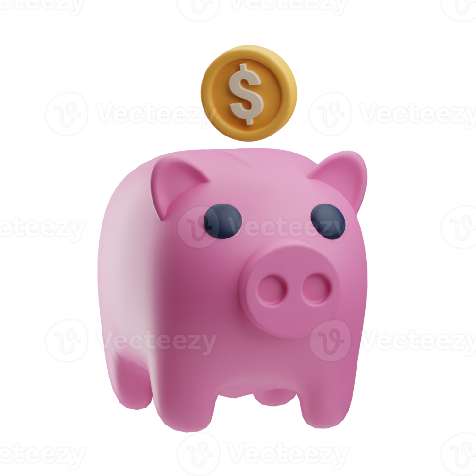 object piggy bank tax illustration 3d png