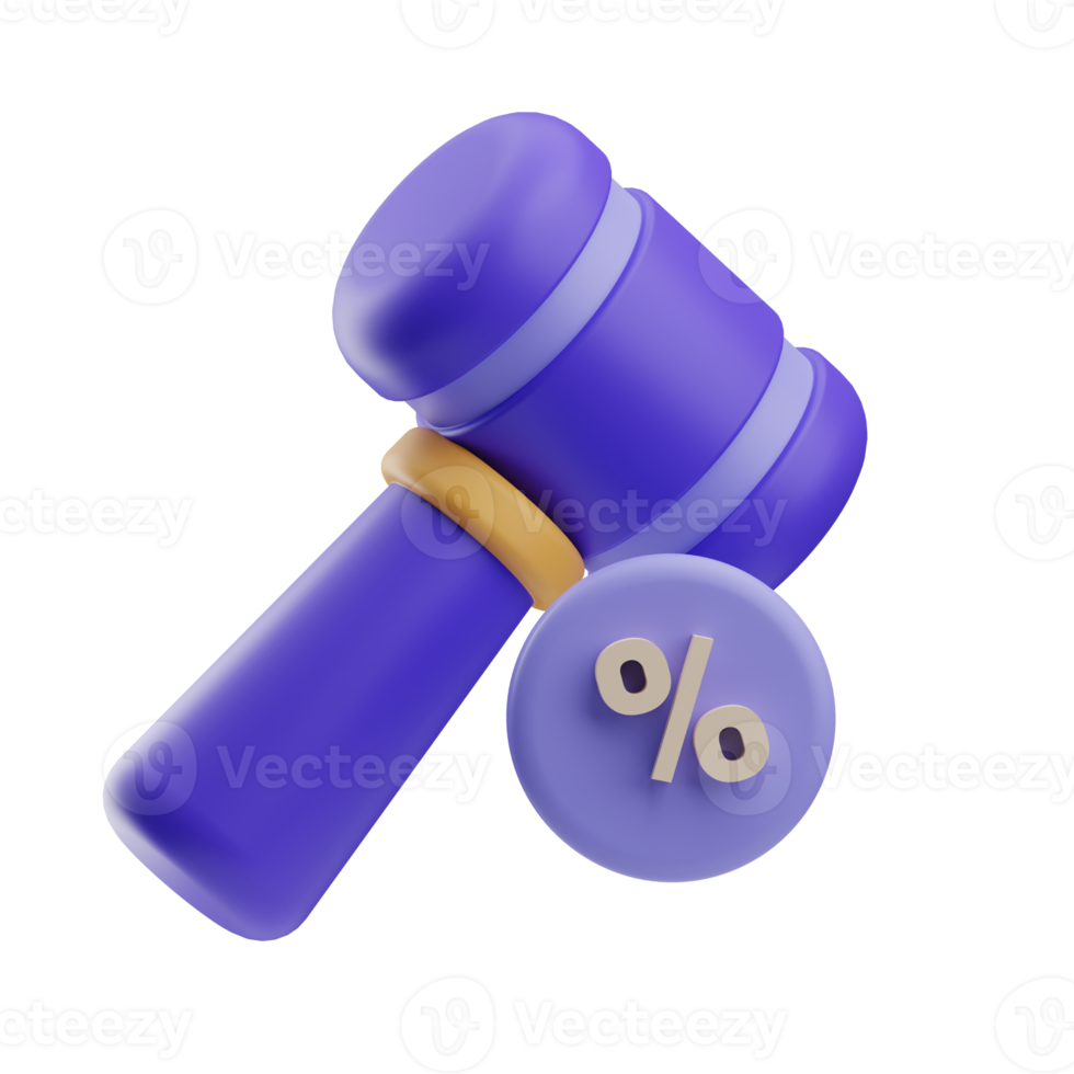 object gavel tax illustration 3d png