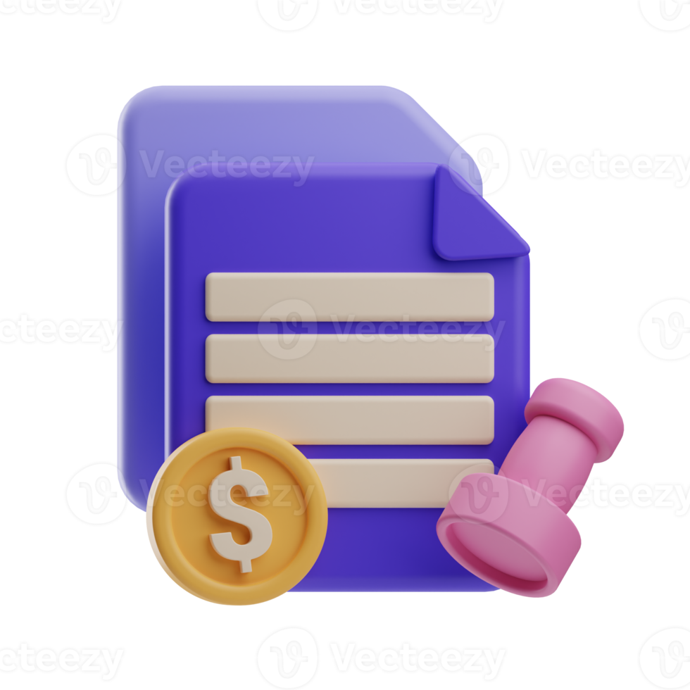 object file data document tax illustration 3d png