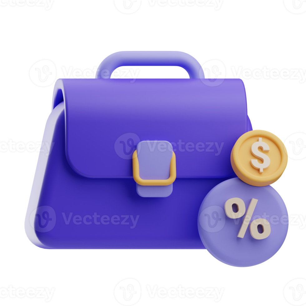 object file briefcase tax illustration 3d png