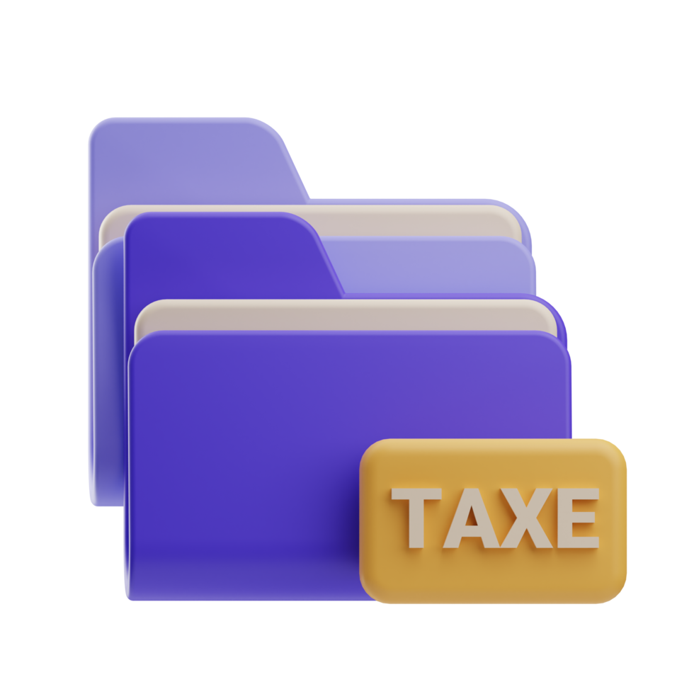 object folder document tax illustration 3d png