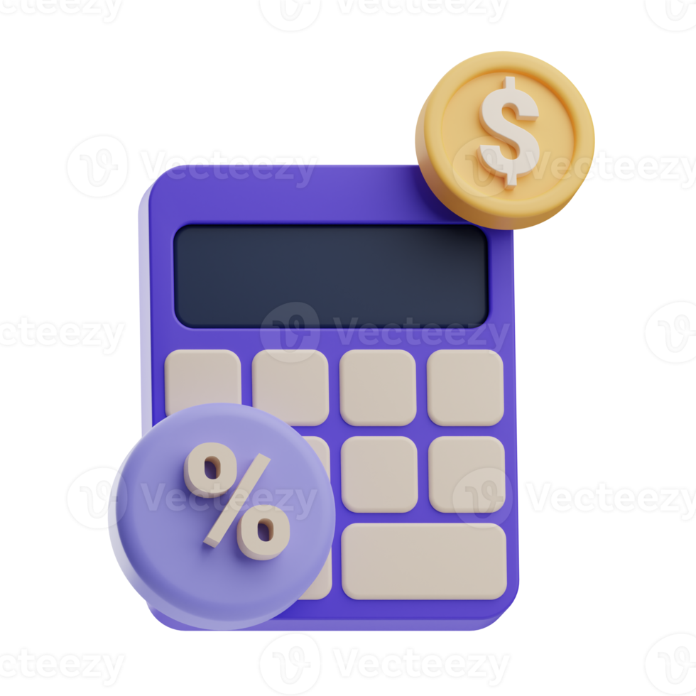 object file calculator tax illustration 3d png