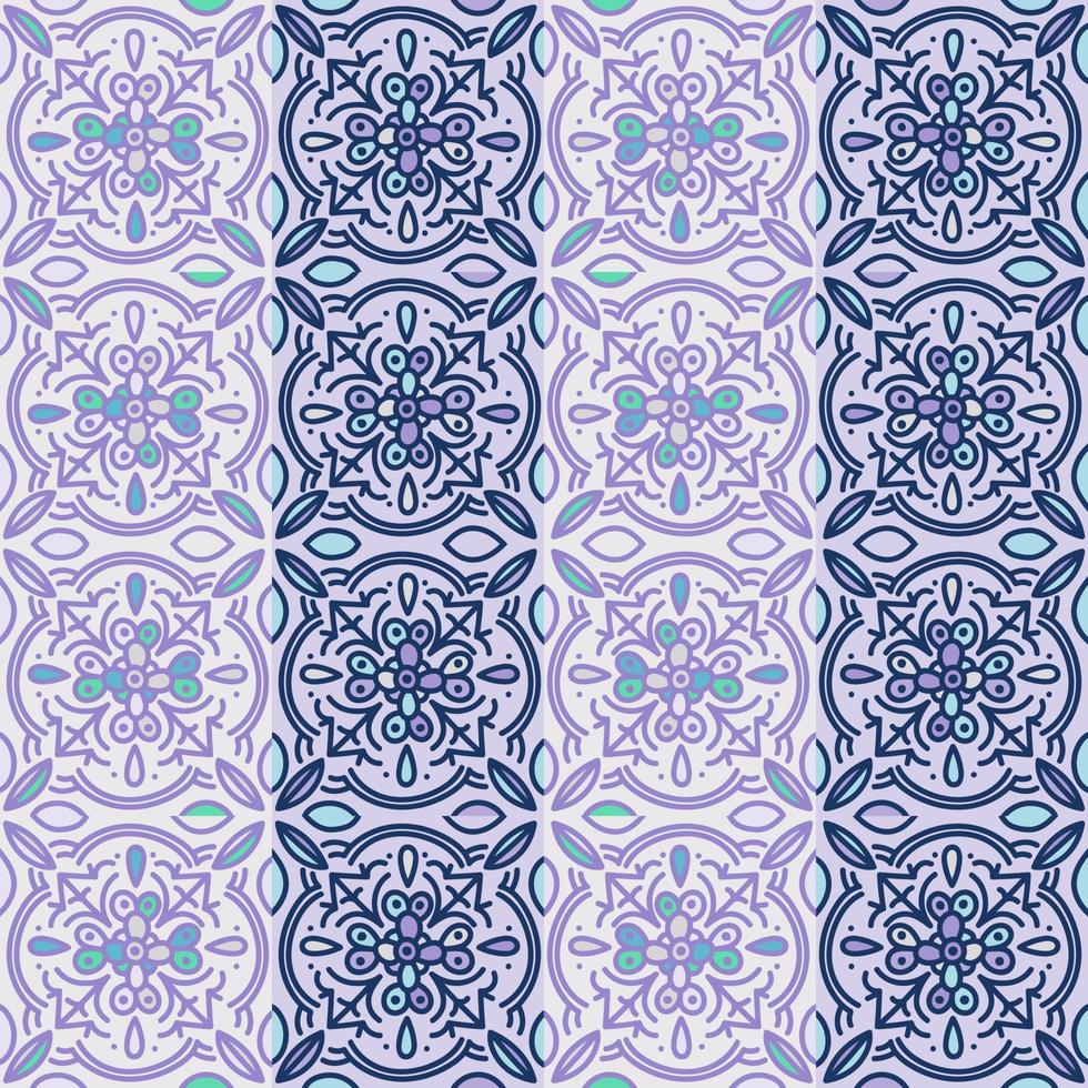 étnico floral mosaico teja. resumen geométrico ornamental sin costura modelo. Clásico decorativo ornamento. vector