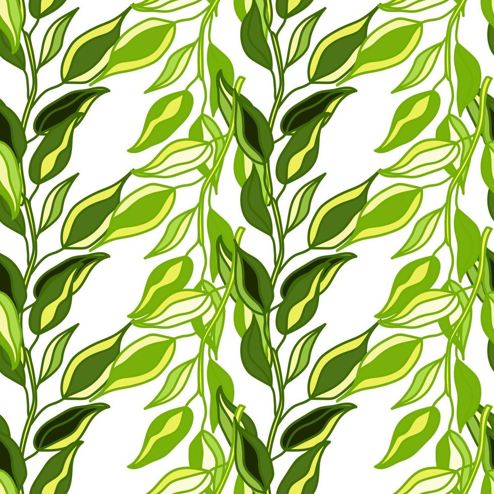 Seamless pattern branches with leaves. Organic background. vector