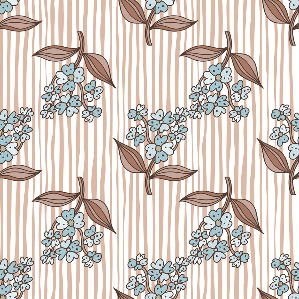 Seamless pattern with decorative flowers. Floral background. Cute plants endless backdrop. vector
