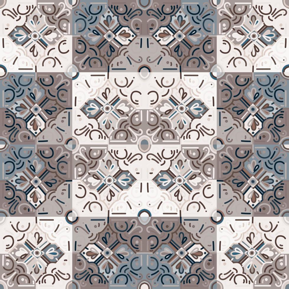 decorativo mosaico elementos sin costura modelo. resumen geométrico ornamental fondo de pantalla. vector