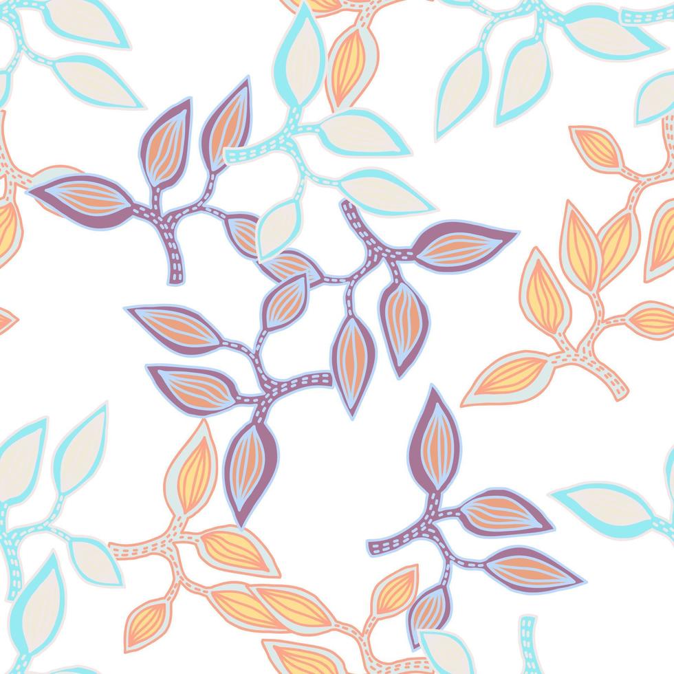 sin costura modelo con decorativo hojas. mano dibujado exótico botánico textura. bosquejo selva hoja sin costura fondo de pantalla. vector