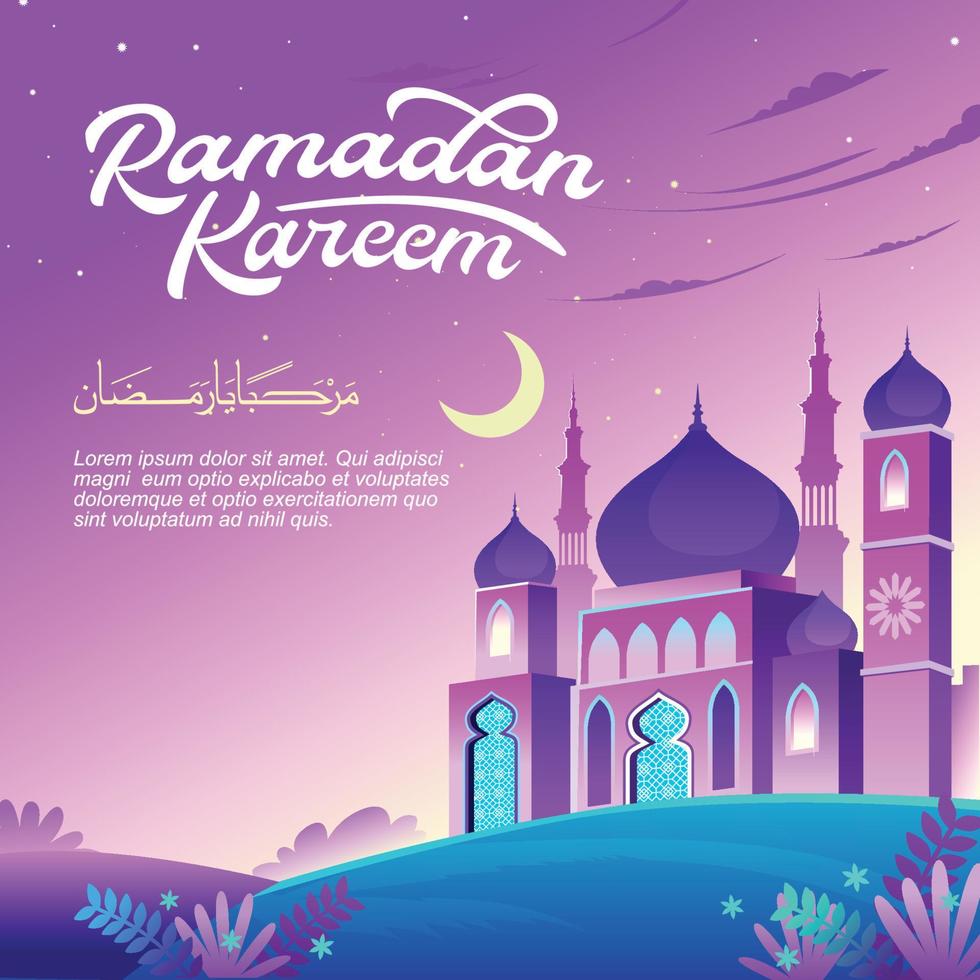 Ramadan Kareem Islamic Background vector. Happy Islamic New Hijri Year. Graphic design for the decoration of gift certificates, banners and flyer. vector