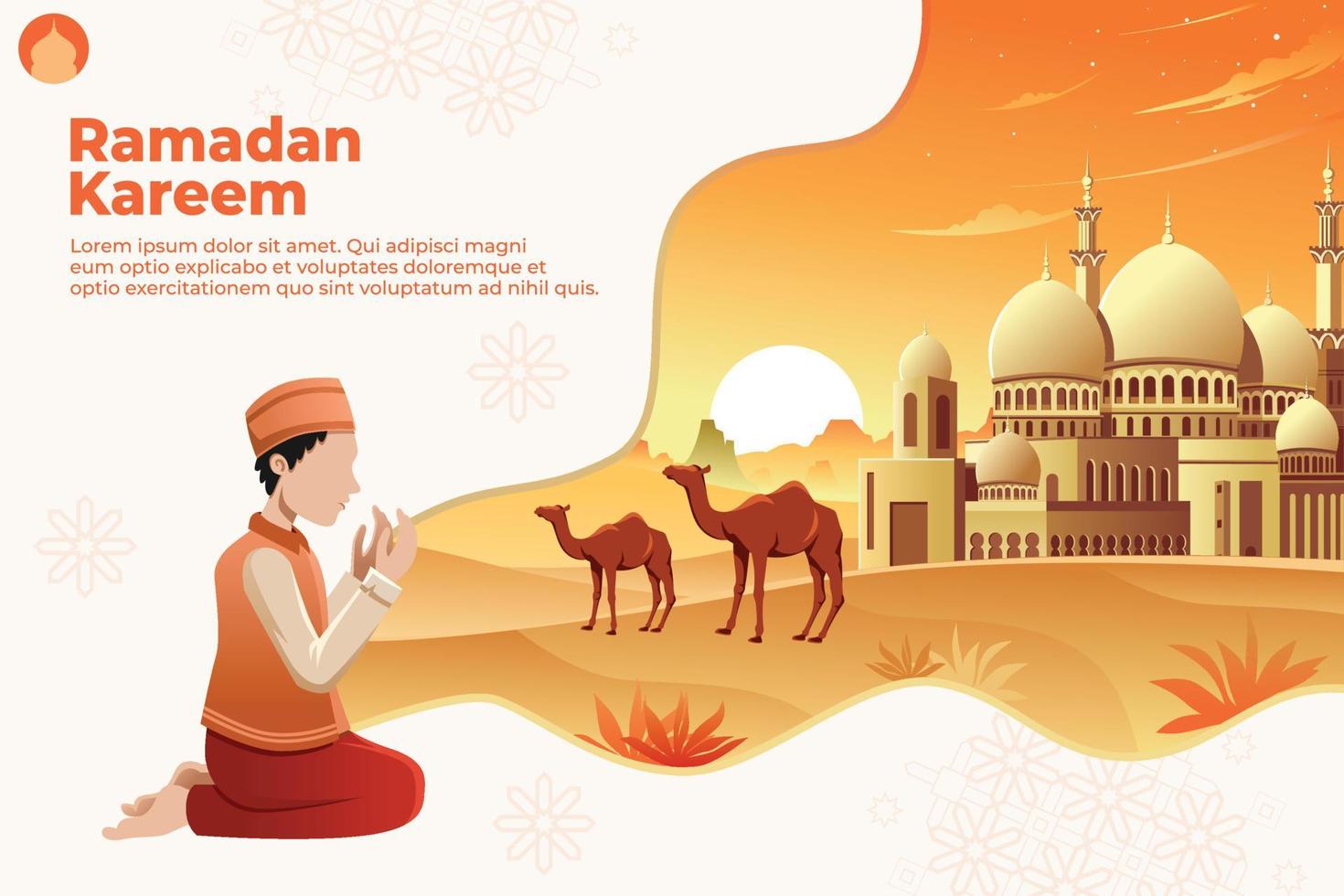 Ramadan Kareem Islamic Background vector. Happy Islamic New Hijri Year. Graphic design for the decoration of gift certificates, banners and flyer. vector