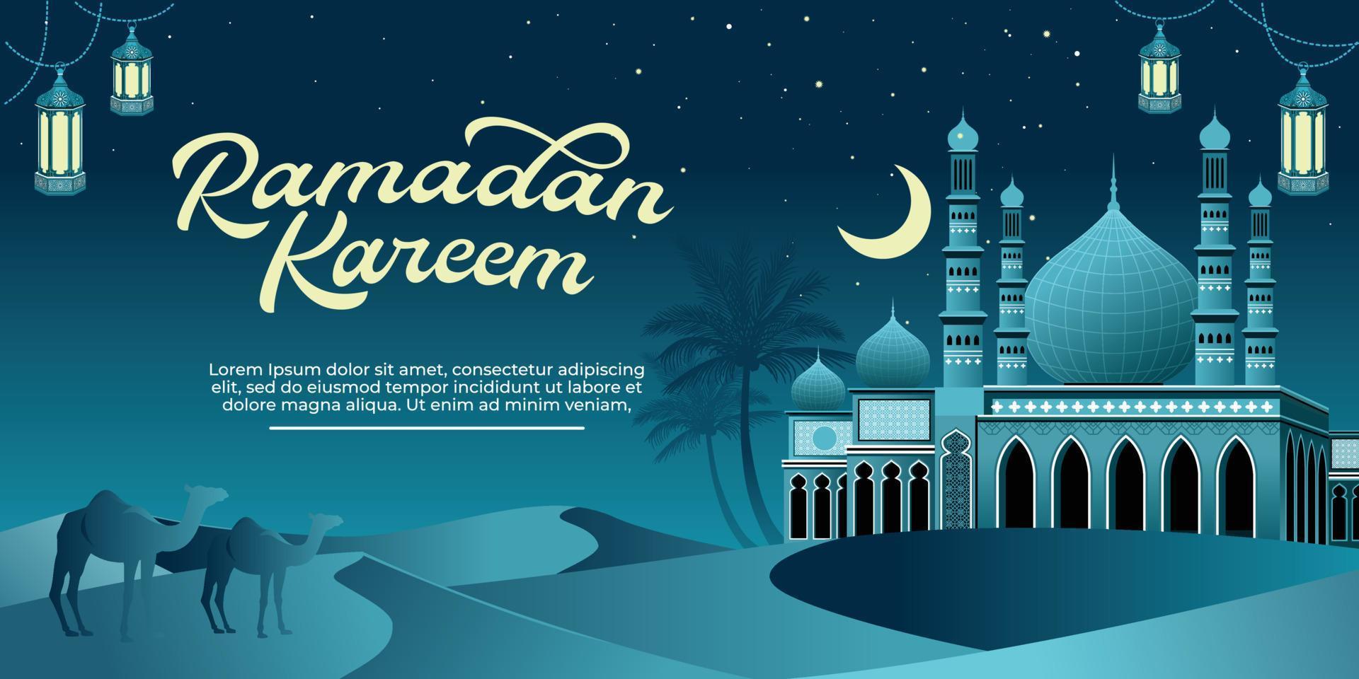 Ramadán antecedentes bandera diseño ilustración vector