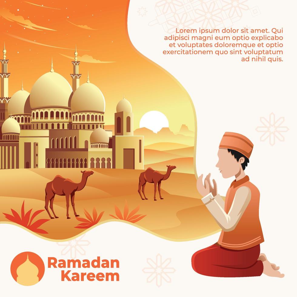 Ramadan Kareem Islamic Background vector. Happy Islamic New Hijri Year. Graphic design for the decoration of gift certificates, banners and flyer. vector