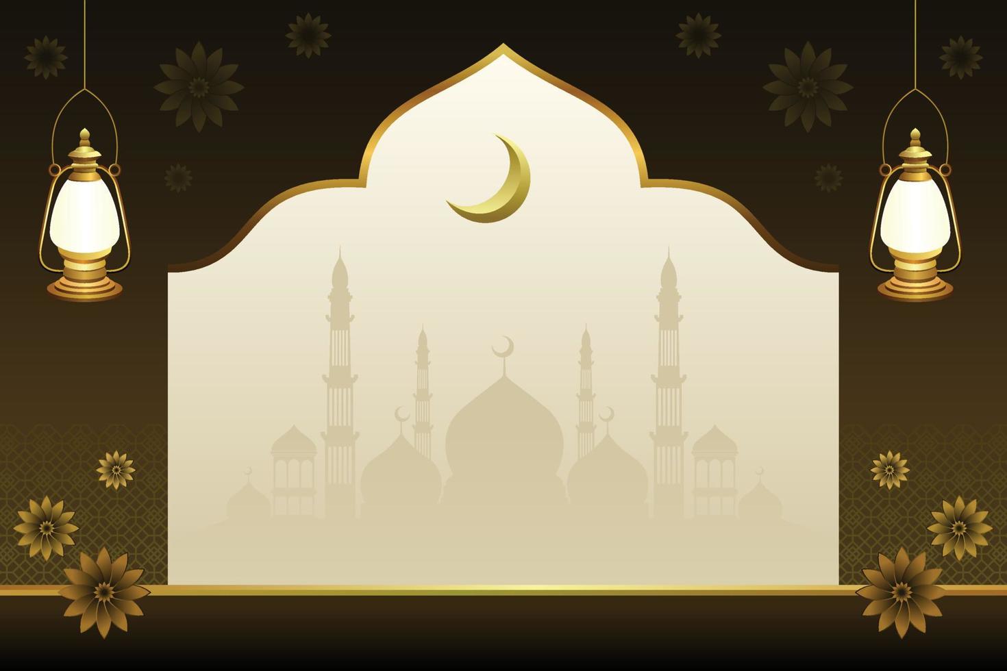 Ramadán ilustración antecedentes vector. contento islámico nuevo hijri año bandera vector