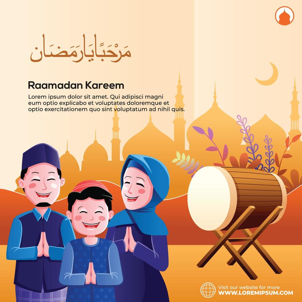 Ramadan Kareem Islamic Background vector. Happy Islamic New Hijri Year. Graphic design for the decoration of gift certificates, banners and flyer. vector