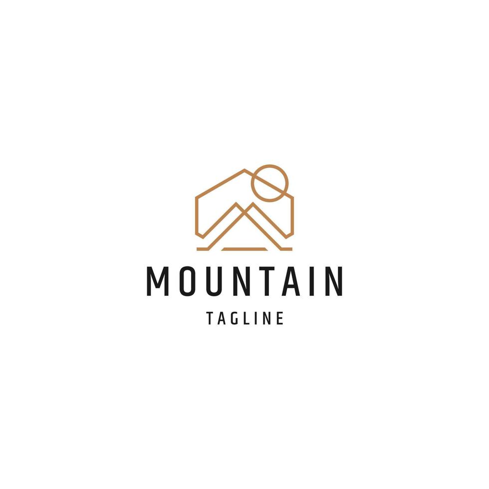 vector de icono de diseño de logotipo de montaña