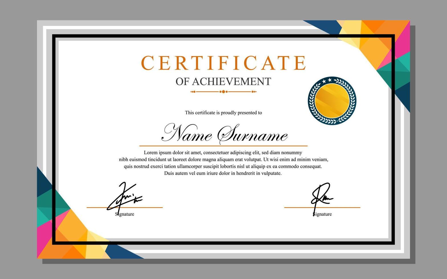certificate design simple modern a4 luxury vector