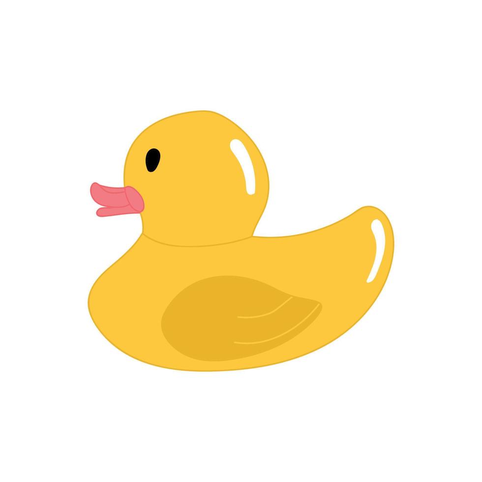 Duckling, simple color icon. Children's rubber toy. Bird. Vector illustration.
